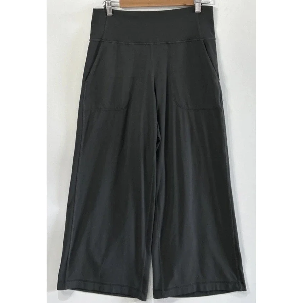 Lululemon Align Wide-Leg Super-High-Rise Crop Nulu Pants 10 NO Pilling Charcoal